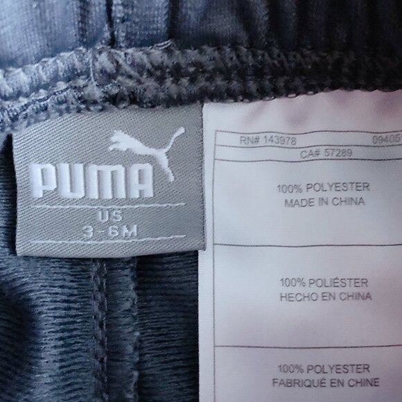 🧸 SALE! (5/$15, 8/$22, 12/$30) Puma baby pants 3-6m grey joggers baby boy - Picture 3 of 4